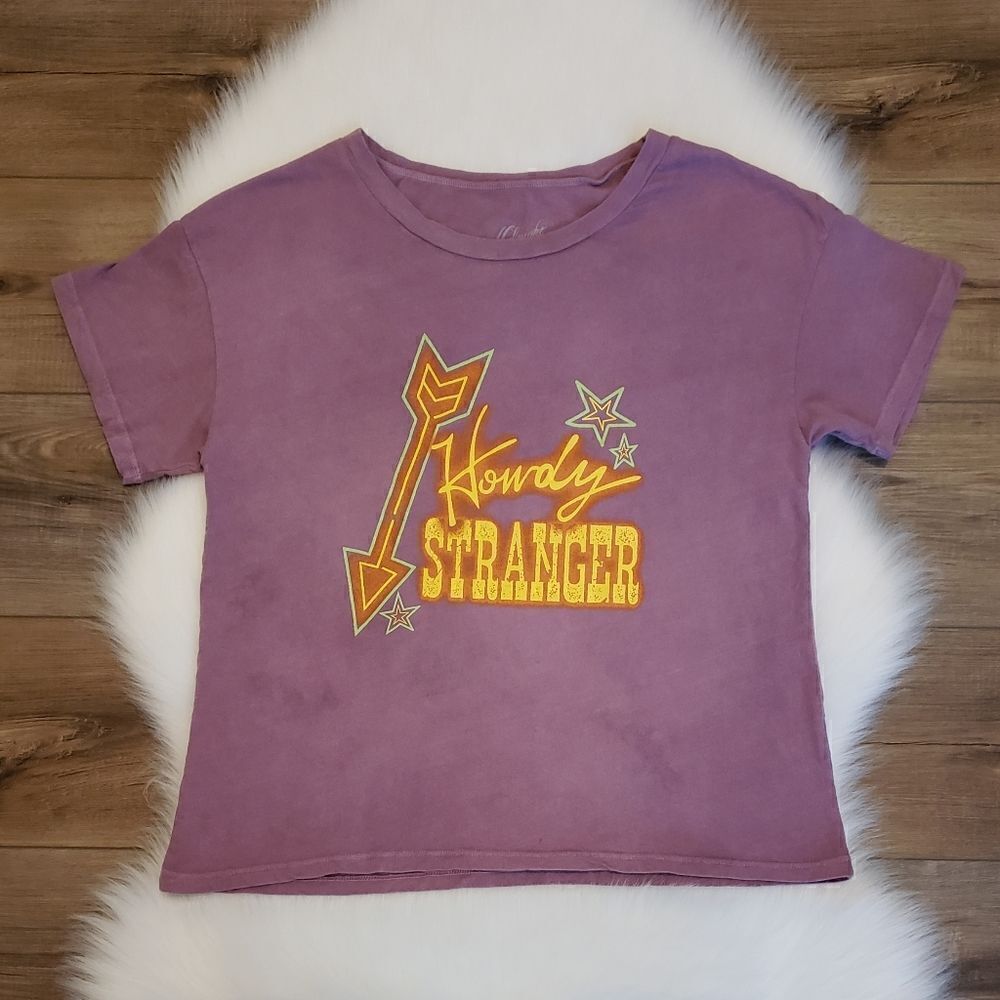 NWOT Midnight Rider Howdy Stranger Oversized Western Graphic Tee XS
